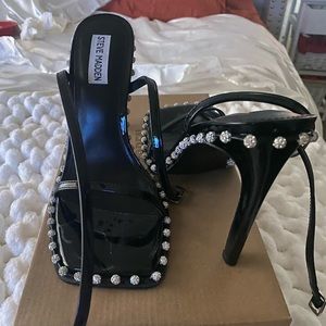 Zelle Black Multi Heels by Steve Madden